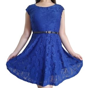 Lace Dress with Belt